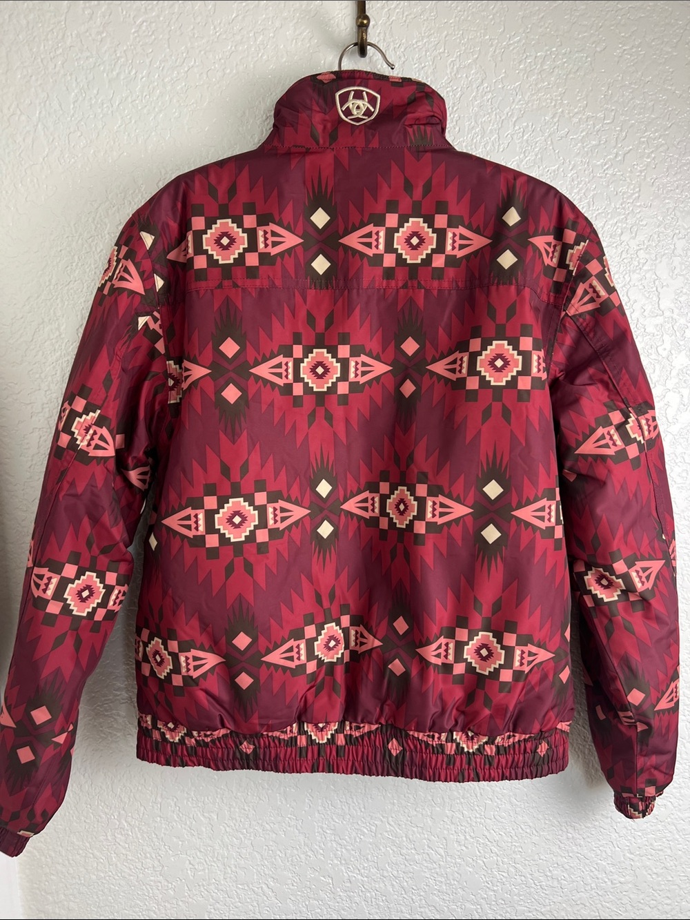 Ariat Women's Wine Red Aztec Quilted Puffer Jacket - Picture 7 of 16